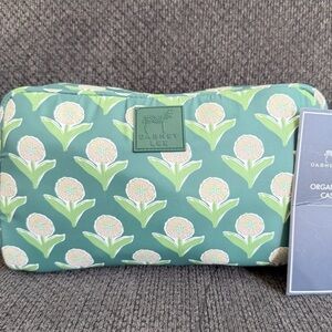 Dabney Lee Teal Floral Case Organizer or Make up pouch